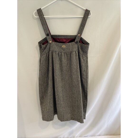 Rip‎ Curl Tweed Overalls Pinafore Babydoll Mini Dress Jumper Tweed Y2K Surfer L - Picture 9 of 11
